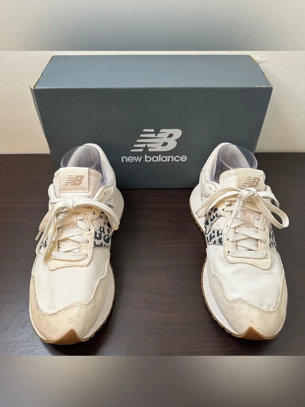 New Balance 237 Women’s Low Top Lace-Up Sneakers Leopard Accent, Size 9, Causal